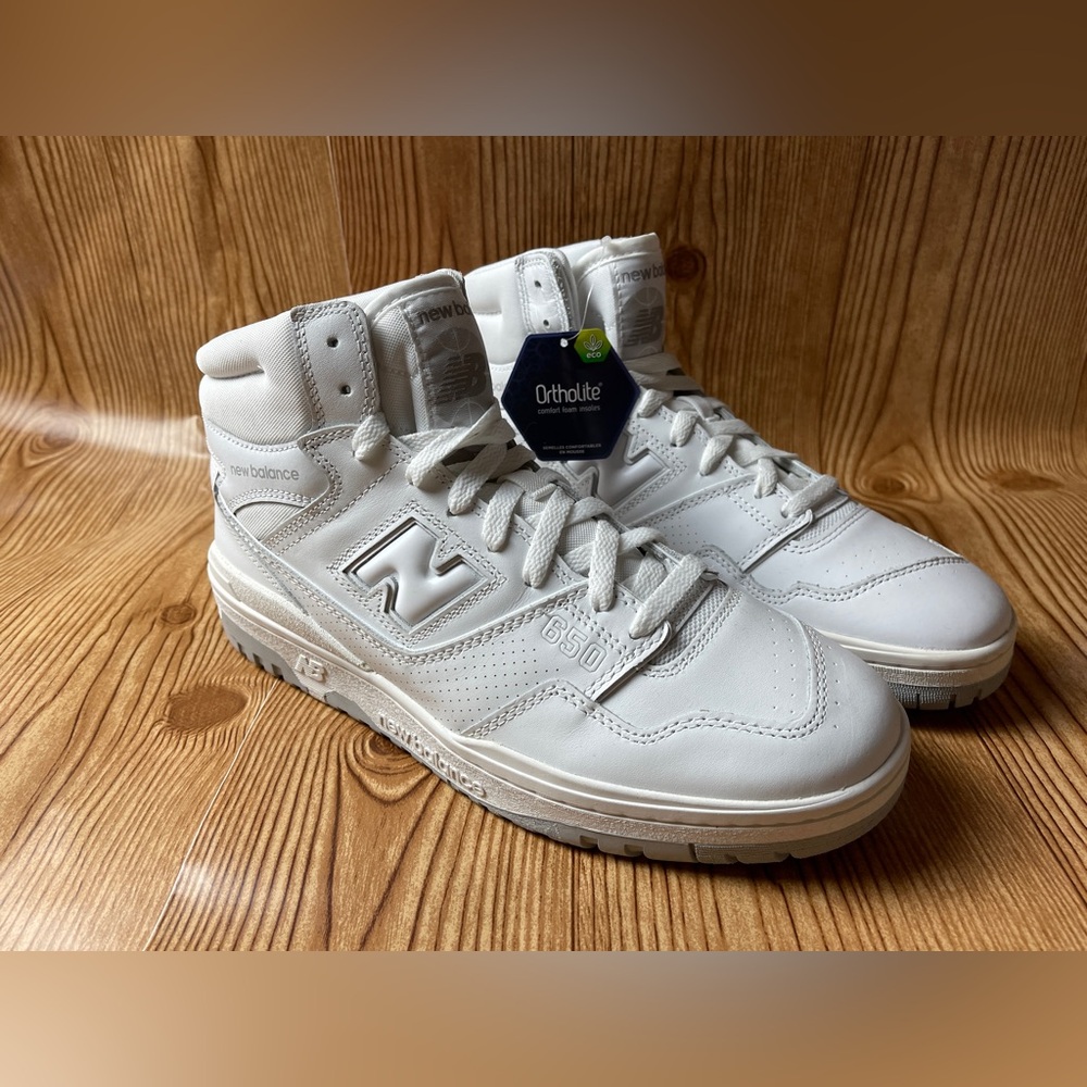 New Balance 650R BB650RWW Mens Leather Lifestyle Sneakers Shoes White Size 10.5